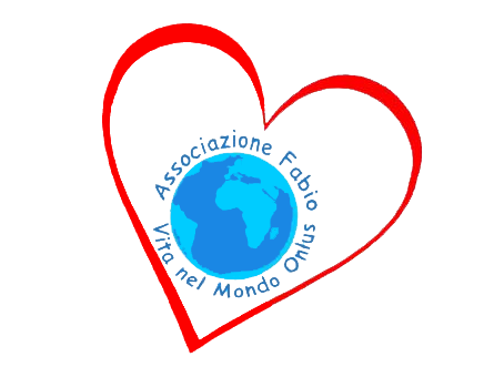 Logo: sagoma di cuore rosso, con all'interno un mondo stilizzato blu e azzurro attorno al quale è scritto il nome dell'associazione